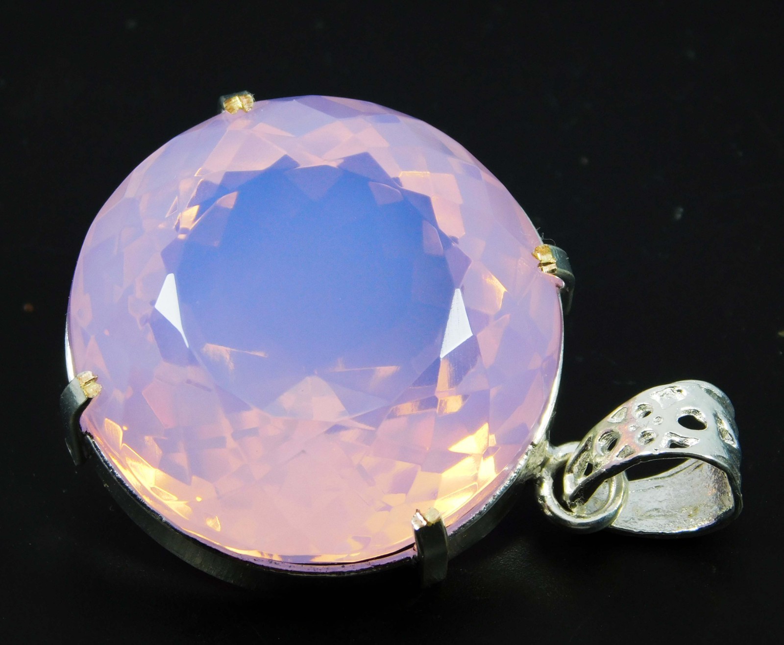 181.45 Ct Natural Blue Pink Fire Opal 925 Solid Silver PENDANT Loose Gemstone