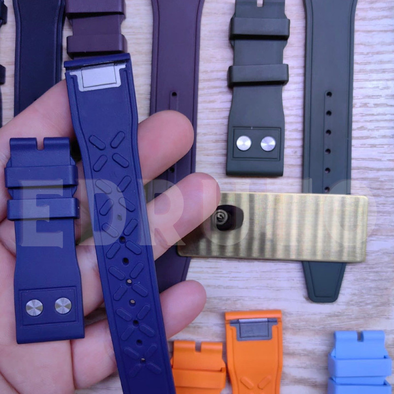Replacement Quick Change 21mm FKM Rubber Watch Strap Fits IWC Pilot’s 43mm