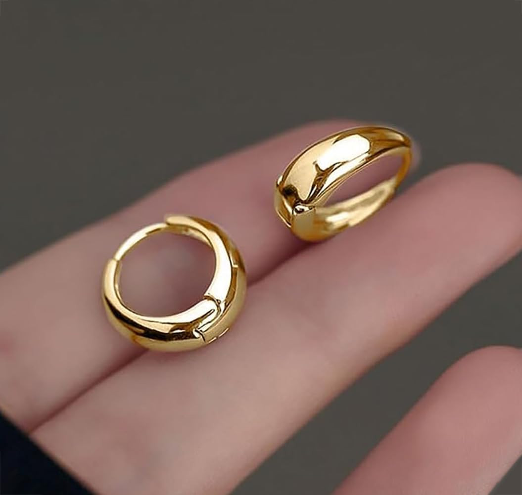 3Pairs Gold Hoop Earrings Set for Women Trendy Chunky Huggie Dainty Earring Jewe