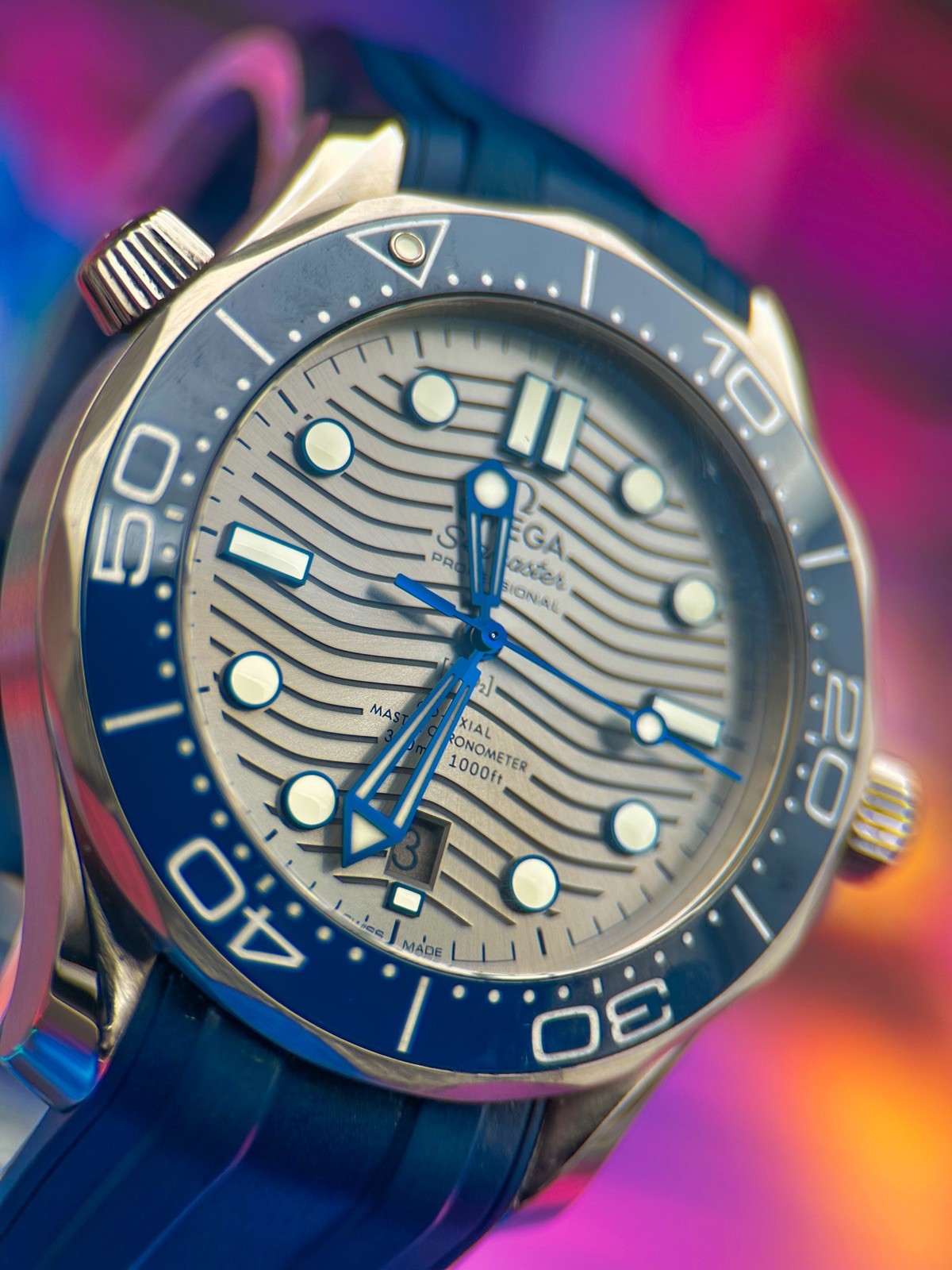 OMEGA Seamaster Diver 300M 210.32.42.20.06.001 “Blue Dial Grey Wave”