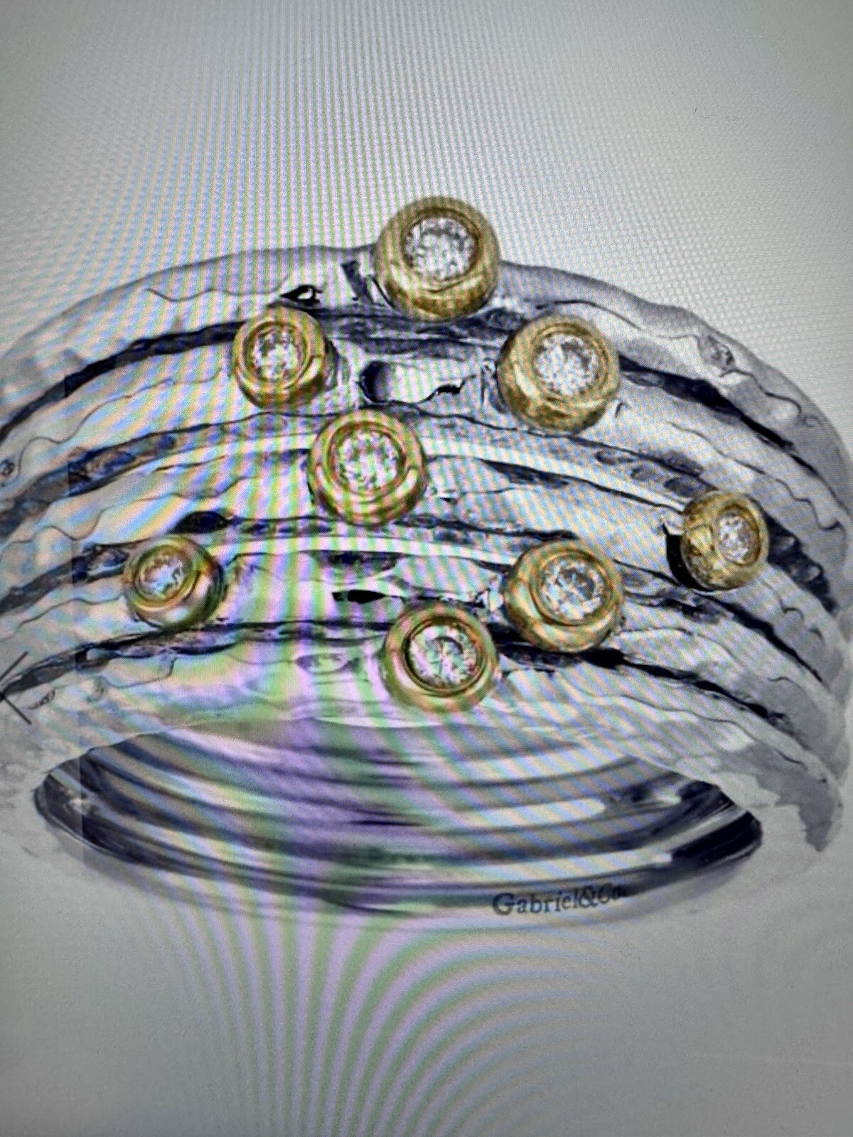 Gabriel & Co – Sterling Silver and 18k Gold Ring and Earring Set