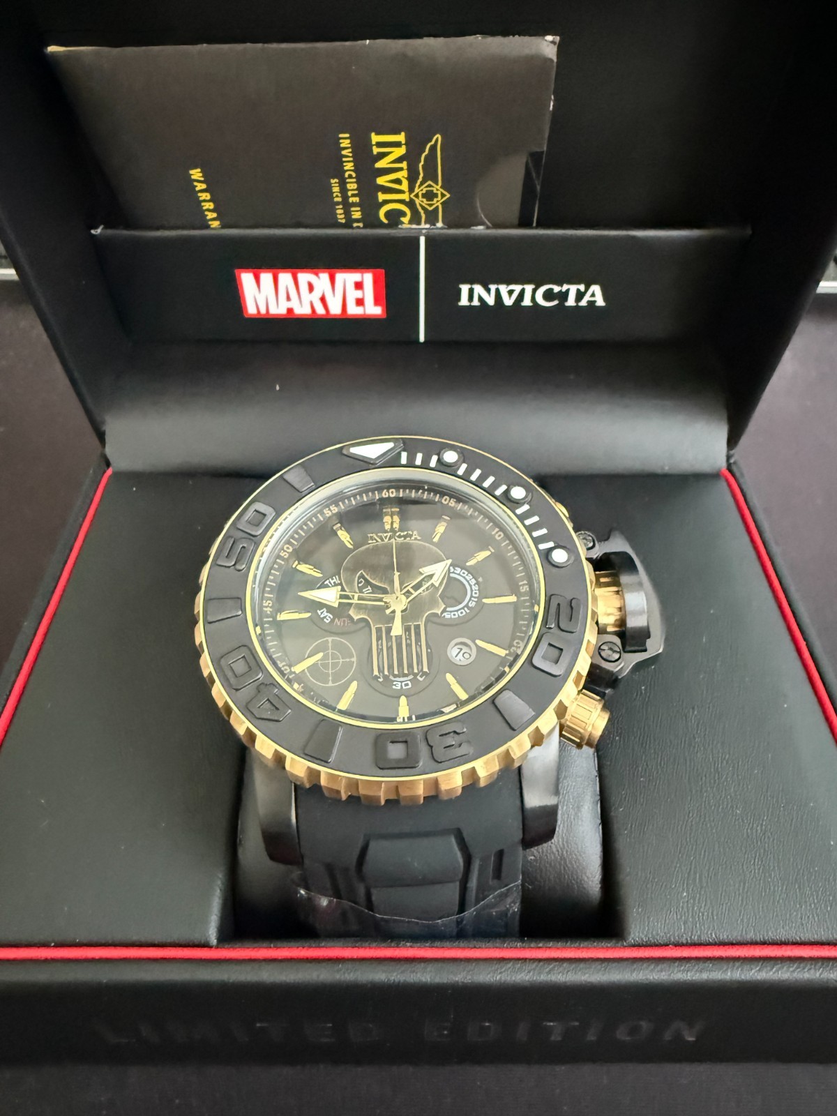 Invicta Marvel Punisher Men’s Limited Edition Gold Watch 285/3000