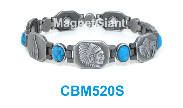 Men or Women Antique Silver Plating link high power magnetic bracelet