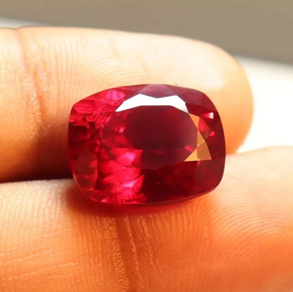 Unheated 10 Ct Natural BURMA Pigeon Blood Red Ruby Certified Loose Gemstone