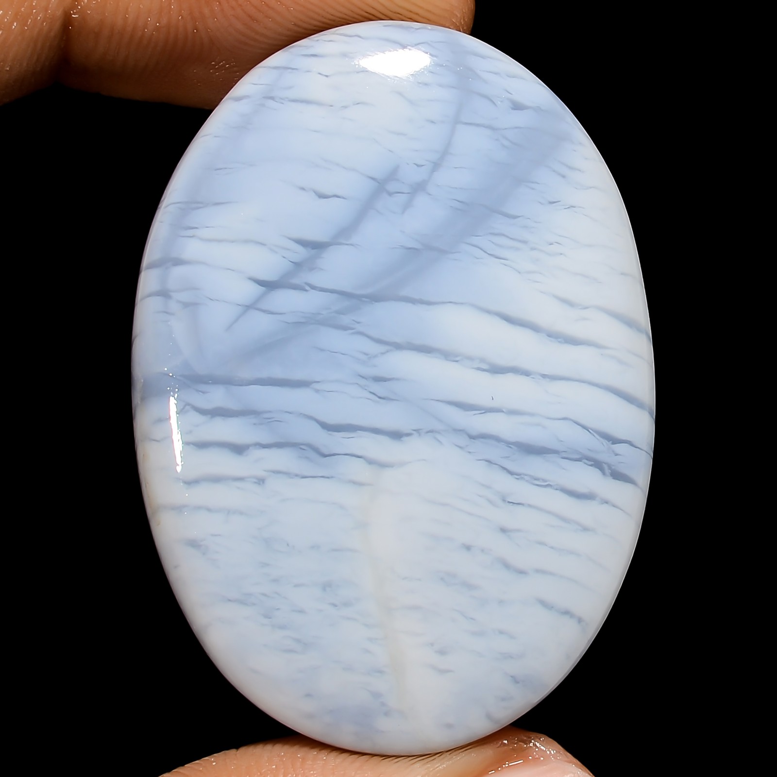 100% Natural Owyhee Blue Opal Oval Cabochon Gemstone 53.5 Ct 40X29X6 mm GC-42436