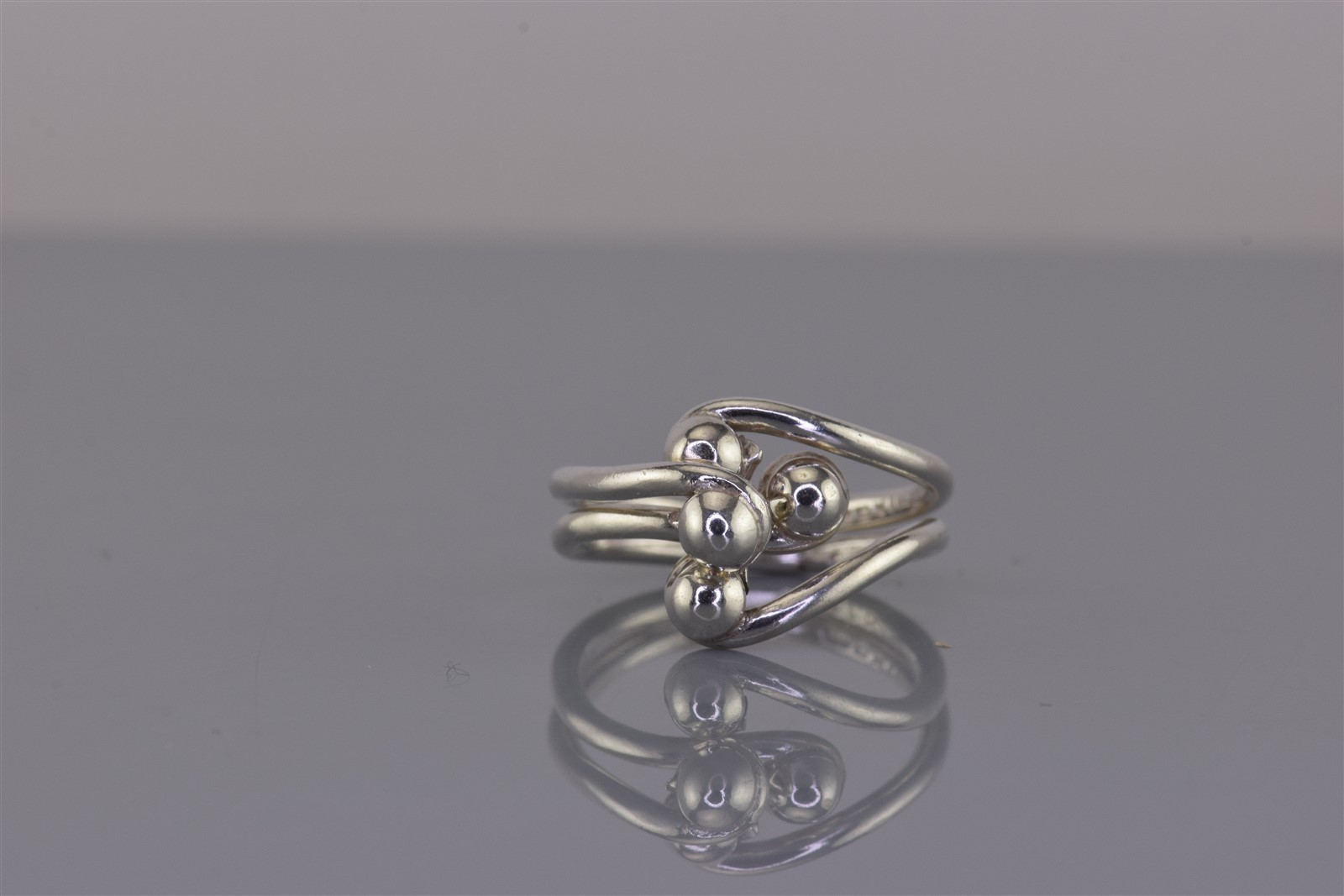 Sterling Silver Beaded Double Wrap Around Band Ring Mexico 925 Sz: 6