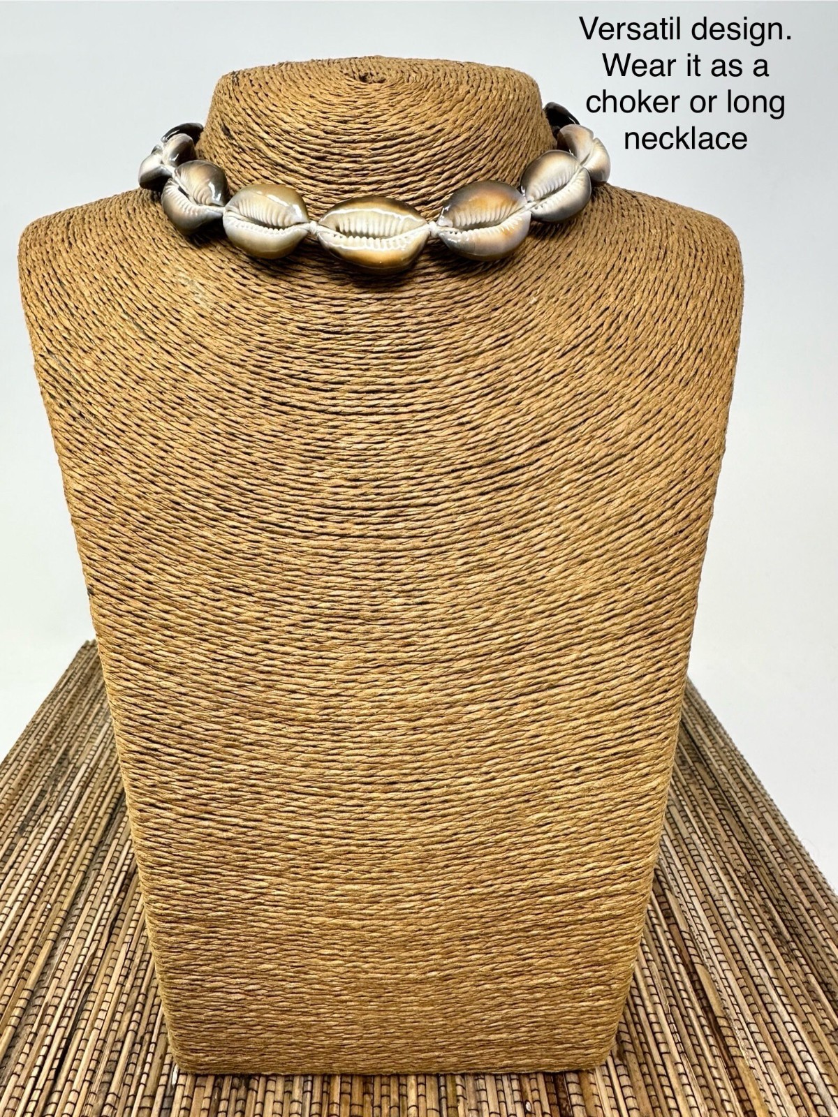 Cowrie Shell Necklace Adjustable 12–24″ Unisex Hawaiian Surfer Choker Natural