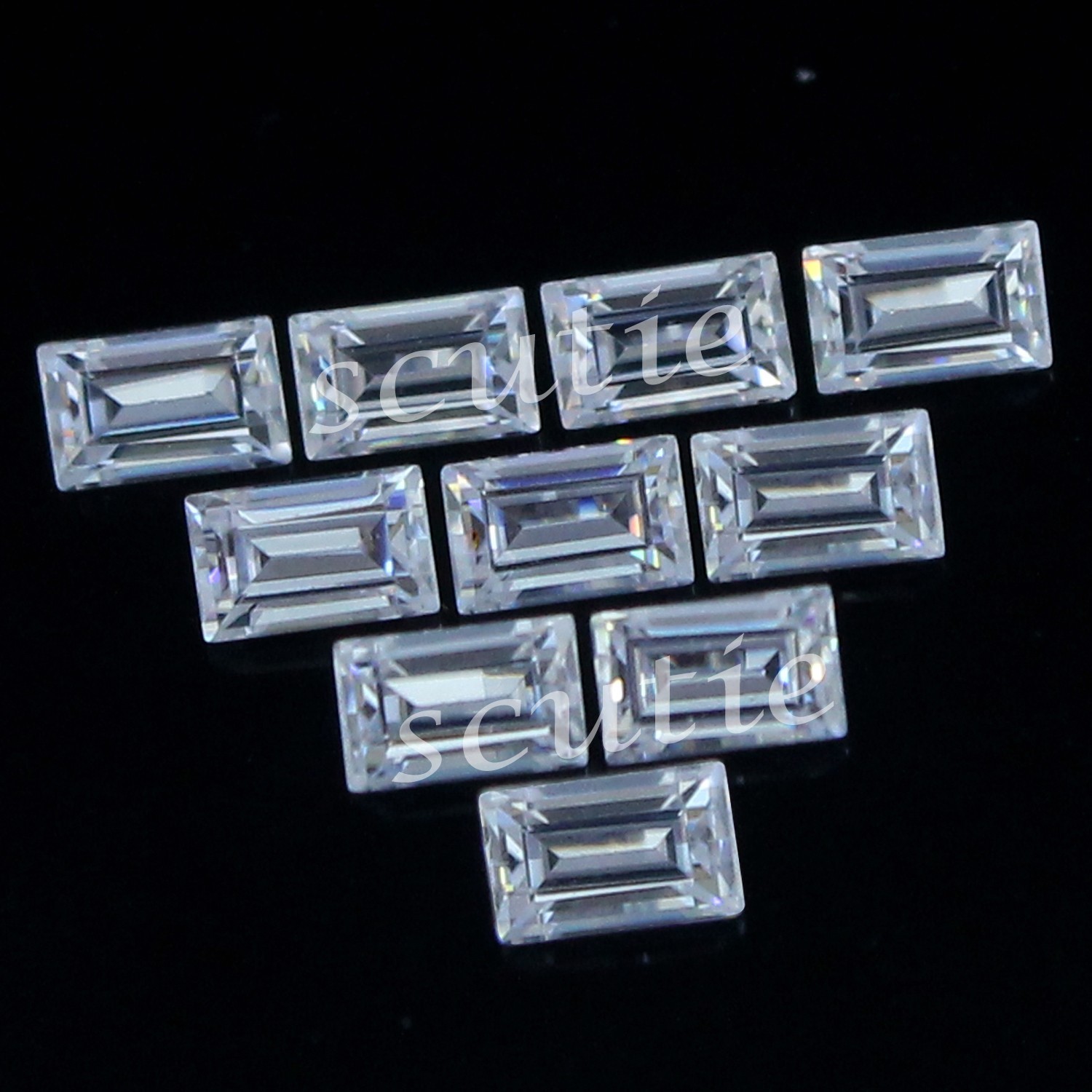 Natural DF Color VVS1 Excellent 1×2 MM Baguette White Clarity Diamond 10 Pcs Lot