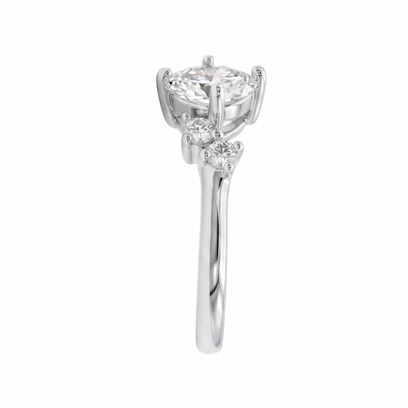 Sparkling 1ct Engagement Moissanite Ring Geometric Open Band Gift for Her [US]