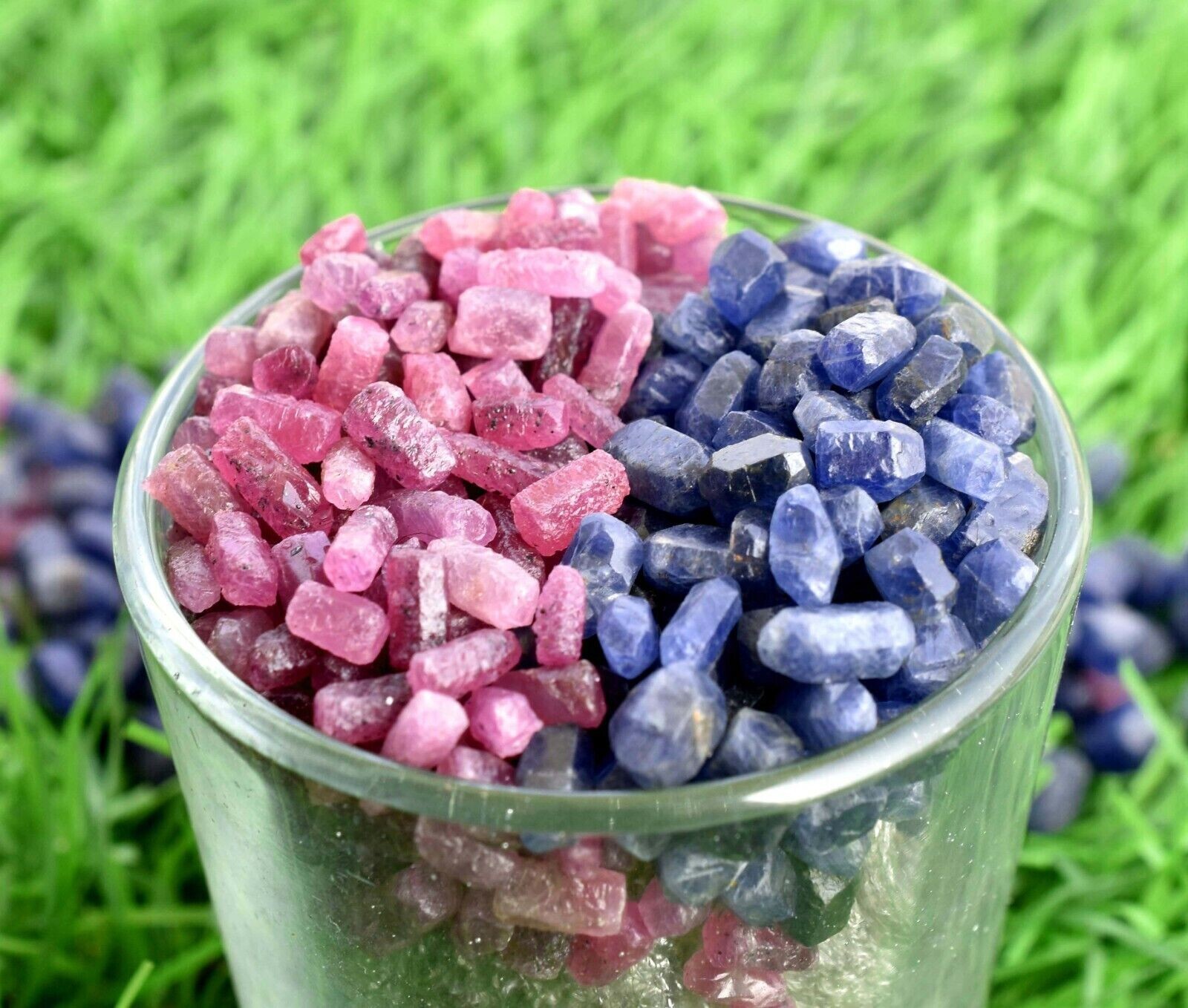 100.00% Natural Top Grade Ruby & Blue Sapphire Raw Loose Gemstone Lot 100 Ct