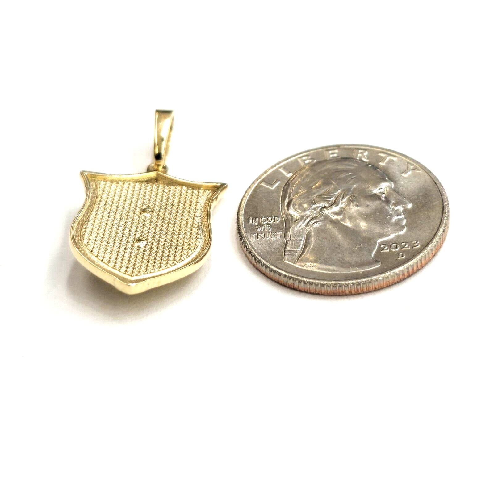 14k yellow solid Gold lion Leo head face shield Pendant charm fine jewelry 3.8g