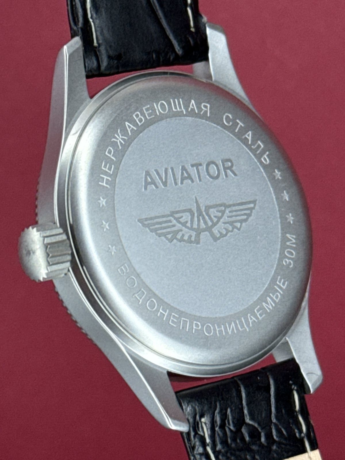 Aviator Watch Mechanical Soviet USSR Pilot Military Calendar Day Raketa Vintage