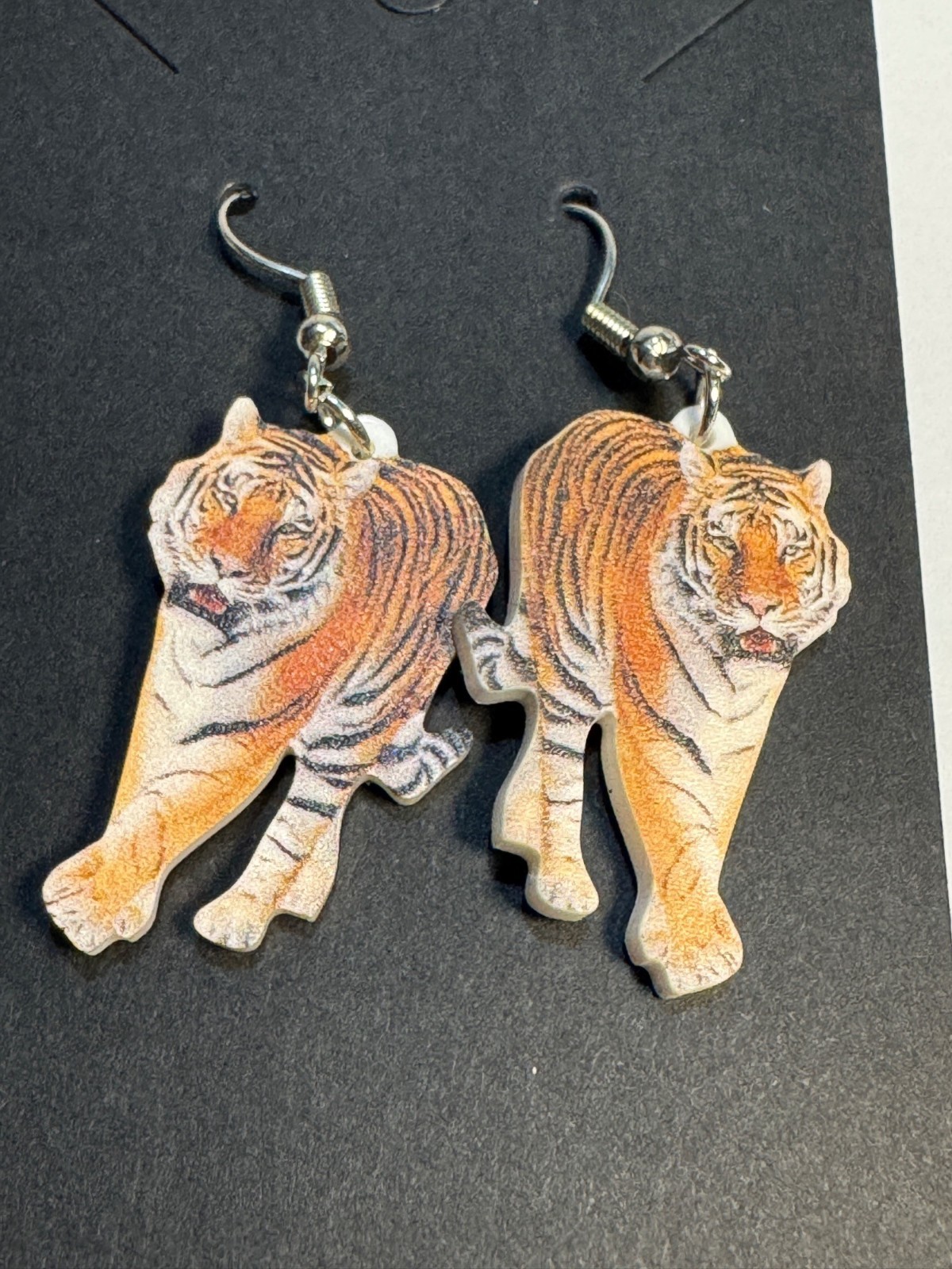 Tiger Dangle Earrings Lightweight Drop Fashion Jewelry Animal Print Ideal Gift