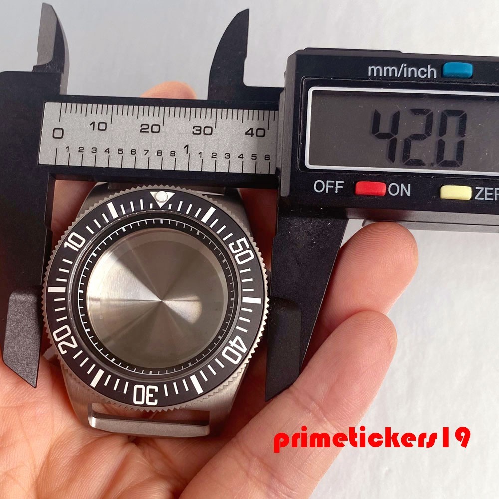 Titanium 42mm Dive Watch Case Black Bezel Sapphire Fit NH35 NH36 NH38 Movt 20BAR
