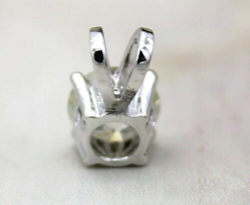Women’s 4 Prong Solitaire Pendant 5mm Cubic Zirconia in 925 Sterling Silver