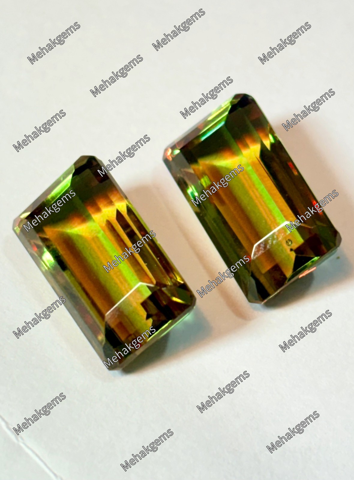 Color Changing Zultanite Gemstone Pair, Emerald Cut 15 Carat Loose Stone Earring