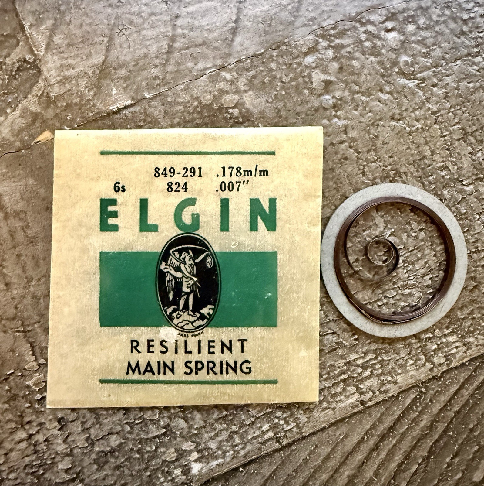 Elgin 6s 849-291 824 pocket watch mainspring – watchmaker repair – OEM
