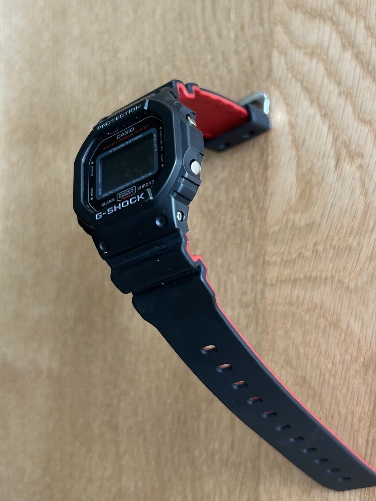 CASIO WATCH G-SHOCK DW-5600HR BLACK & RED HERITAGE SERIES 3229 WATER RESISTANT