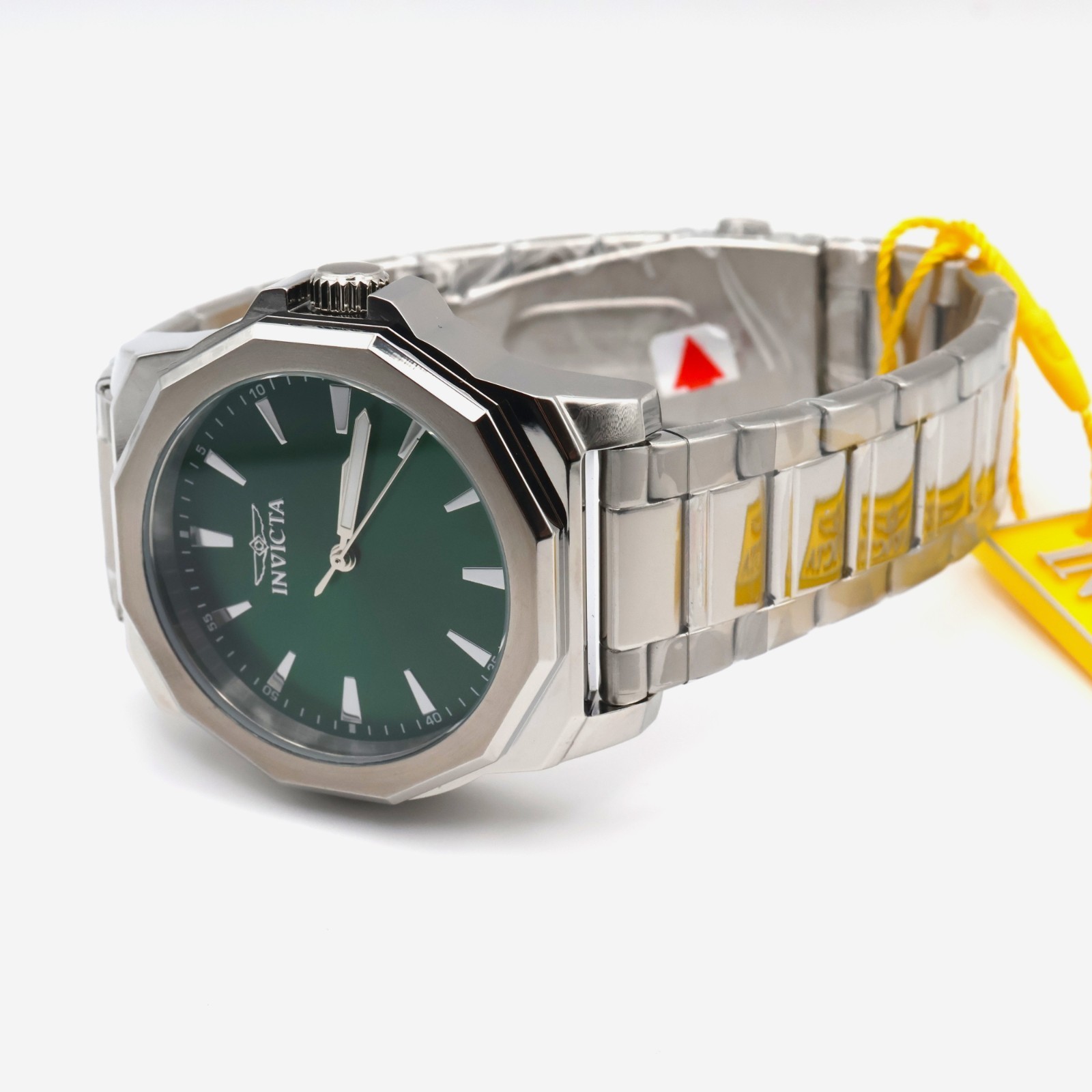 Invicta 46833 Speedway 42mm Silver Case Green Dial Flame Fusion Bracelet Quartz