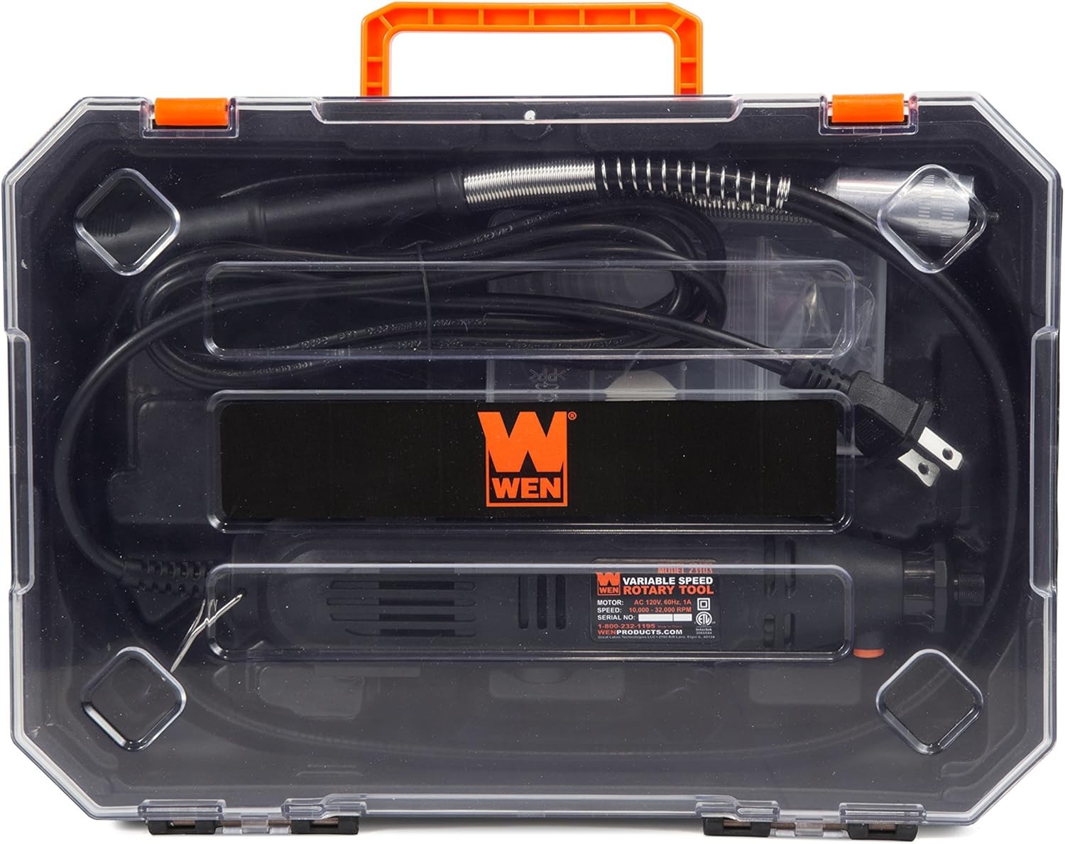 WEN 23103 1-Amp Variable Speed Rotary Tool with 100+ Accessories, Multicolor
