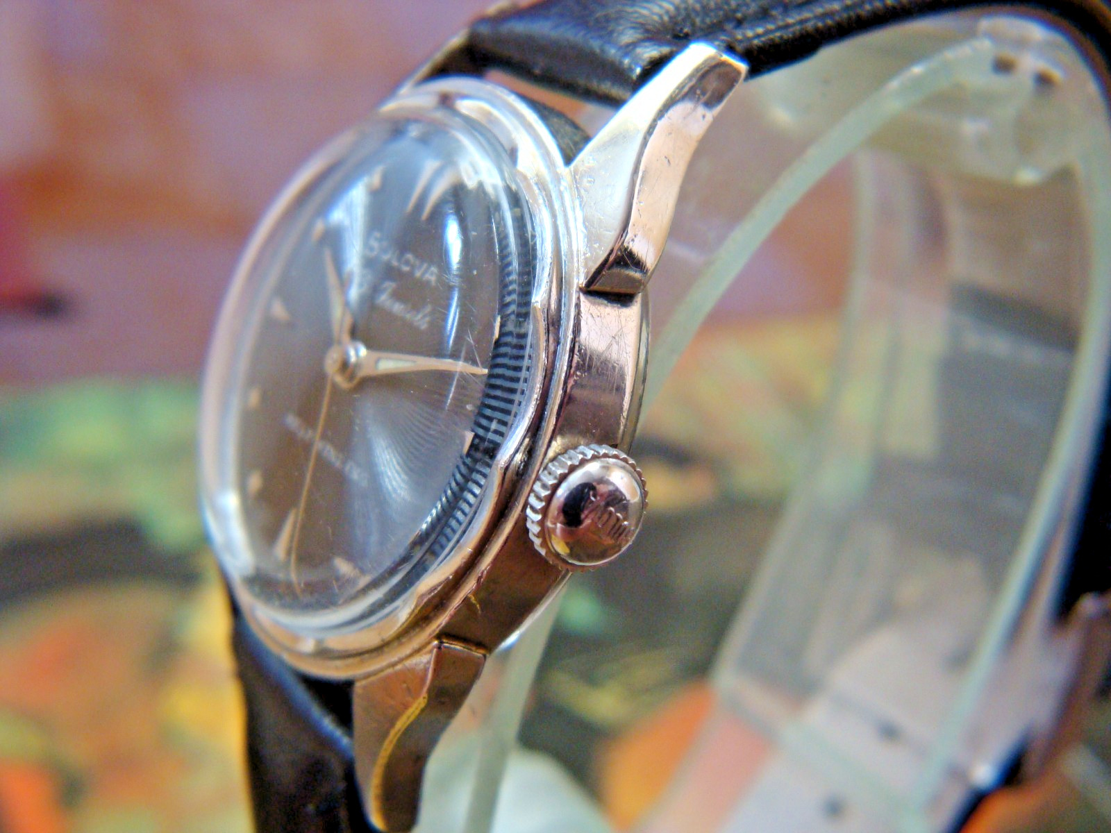 Vintage Bulova 23 Jewel Automatic Watch Black Dial
