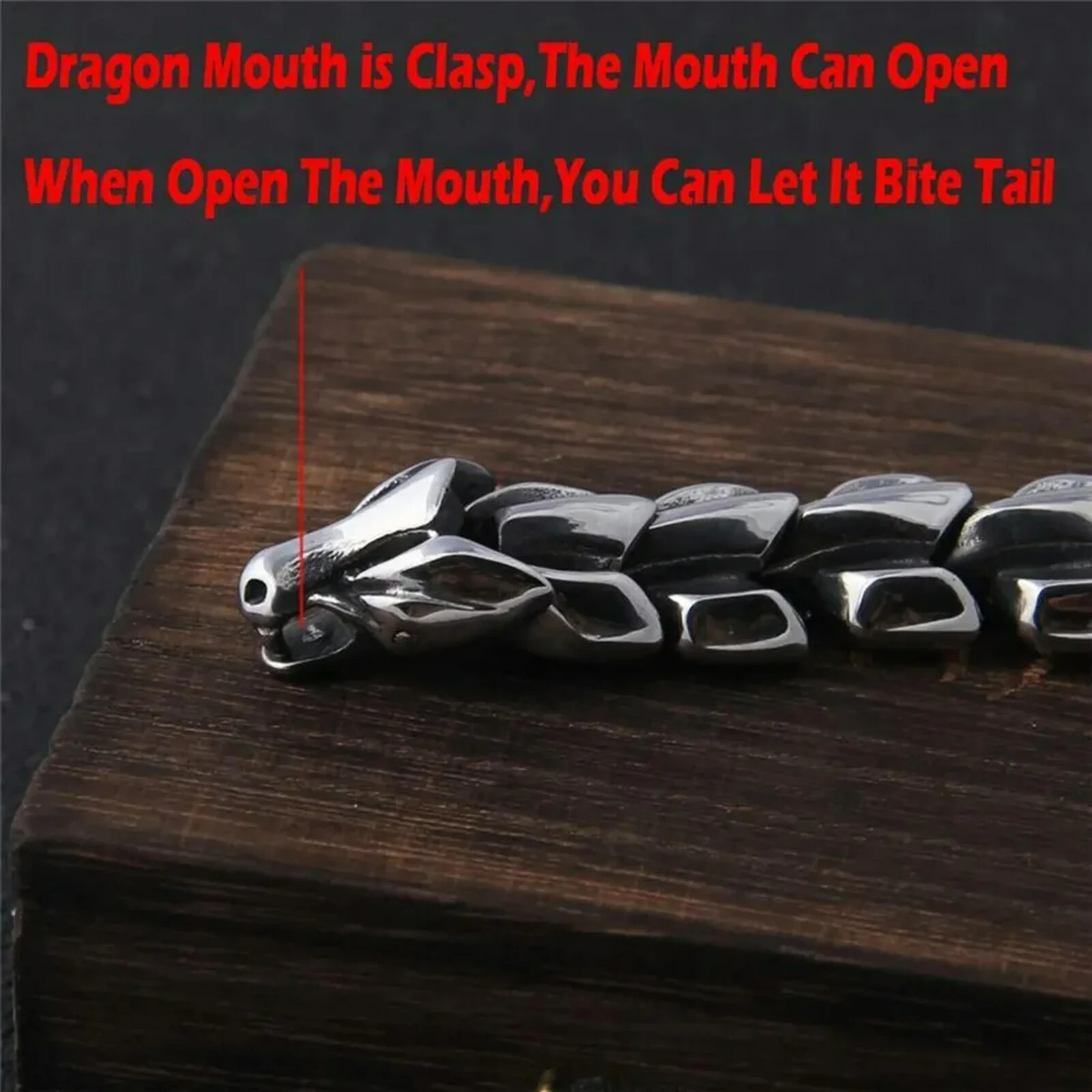 BESTSELLER Viking Stainless Steel Dragon Chain Wristband Mens Punk Bracelet