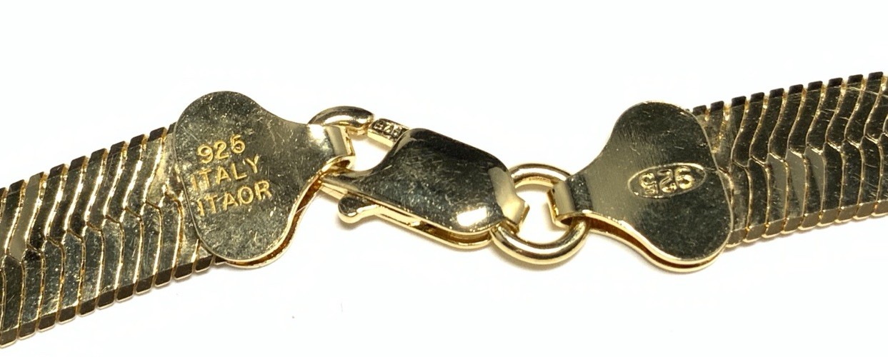 Itaor Vermeil Gold over Sterling 925 Herringbone Necklace 18.75-inches LY11