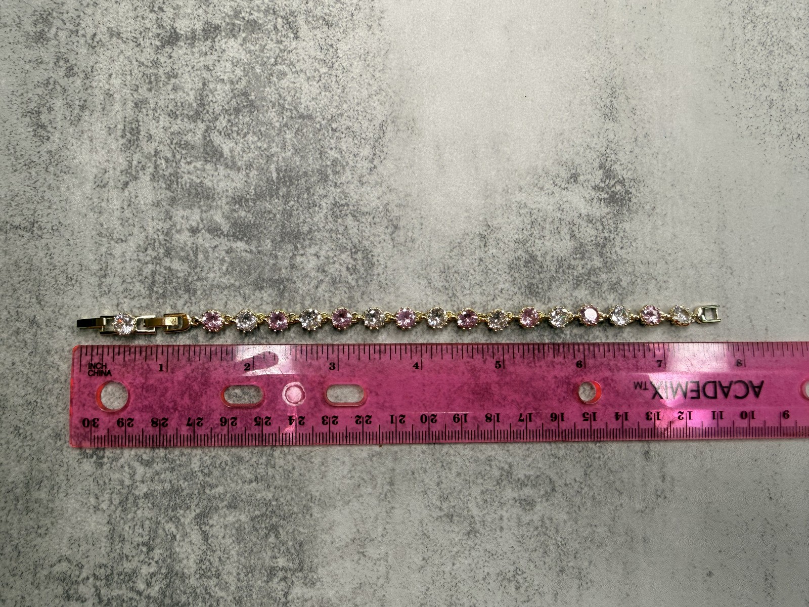 Pink & White Crystal Statement Tennis Bracelet