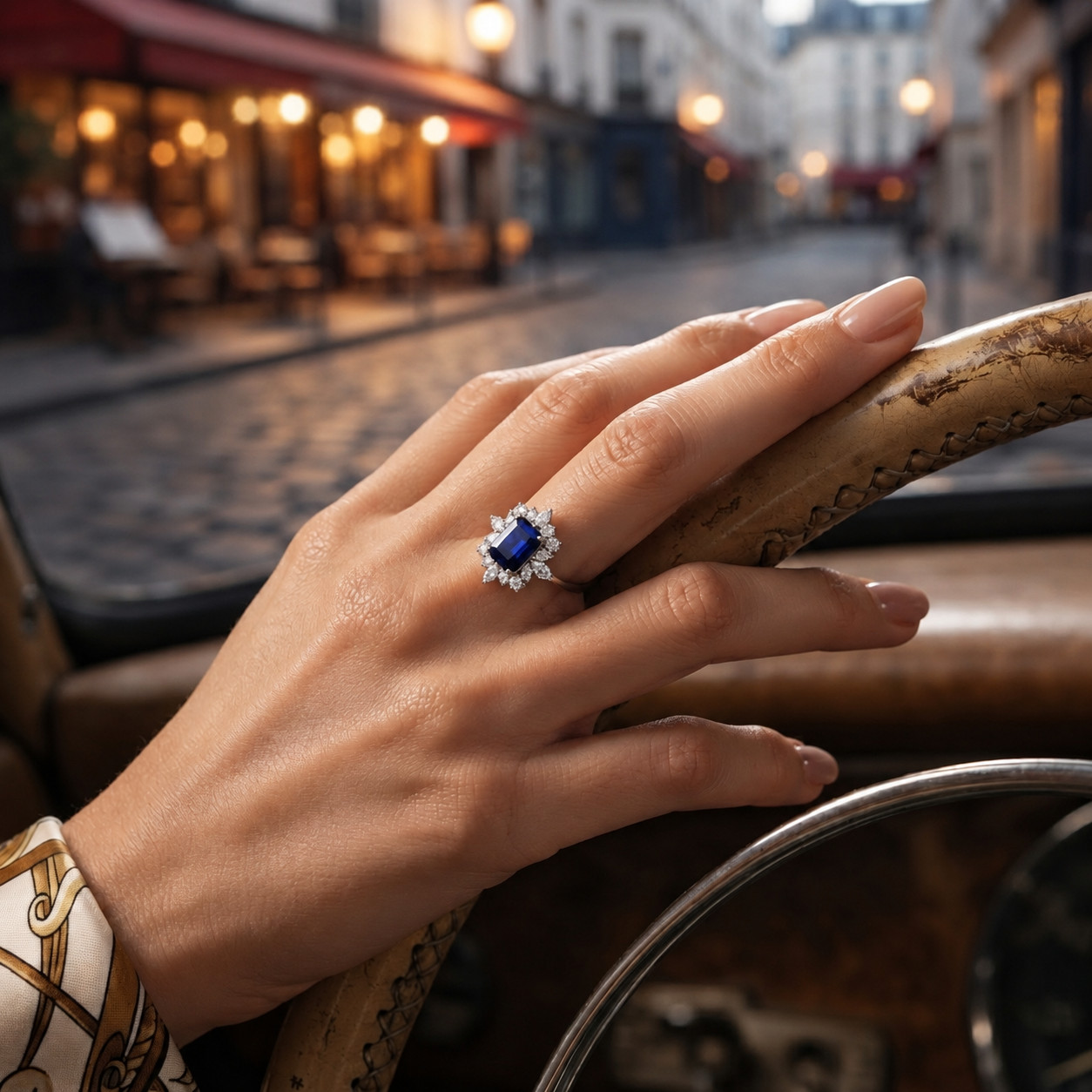 3.70 Ct Natural Sapphire And Diamond Wedding Bridal Ring 14K White Gold Size 5
