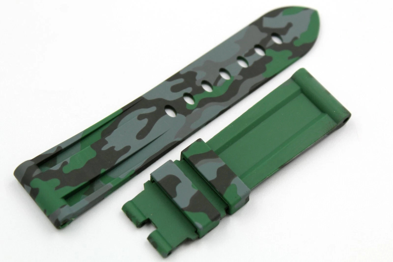 Green/Grey Military Camouflage TPU Silicone Strap Various Sports Sizes