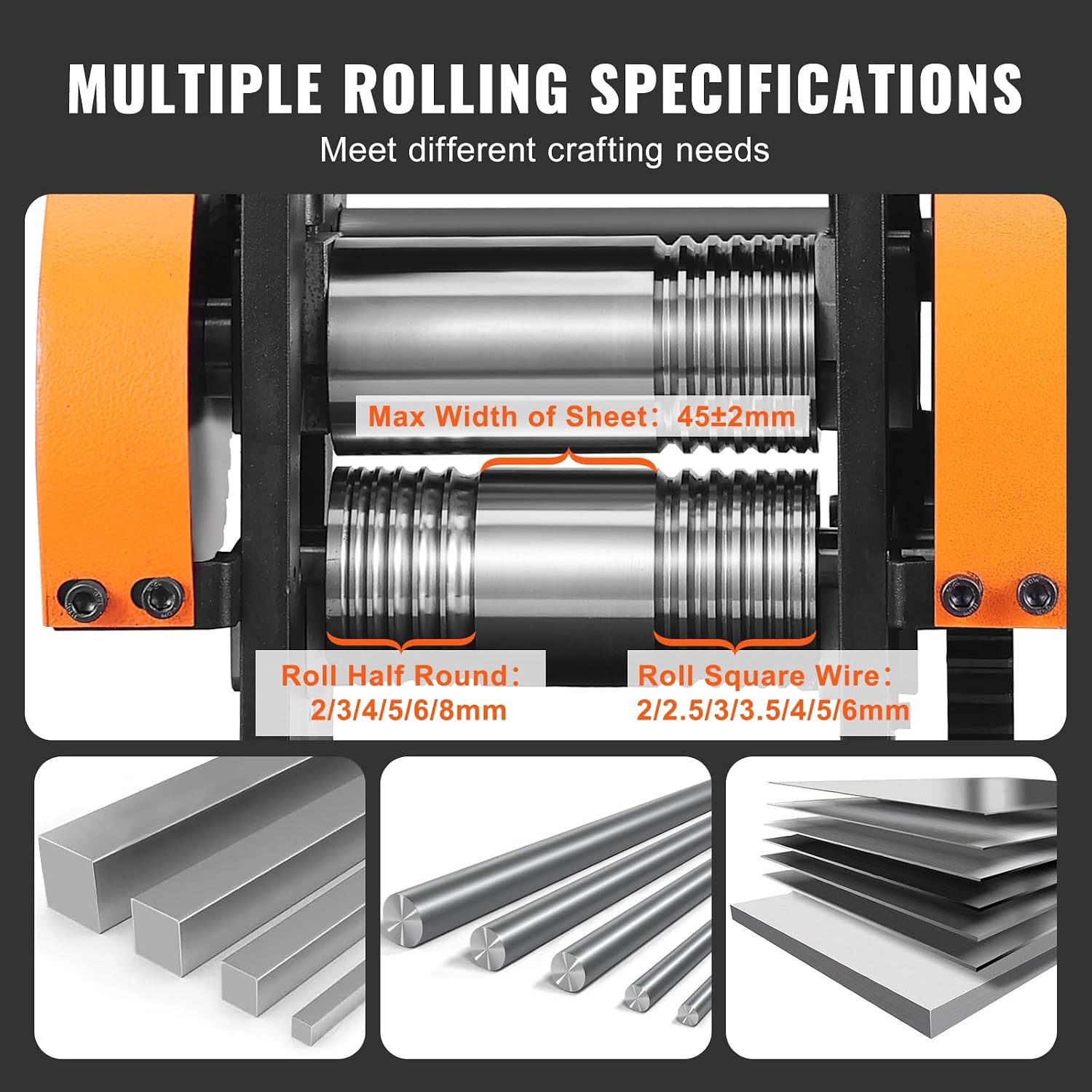 45mm Jewelry Rolling Mill Machine 1:2.4 Gear Ratio