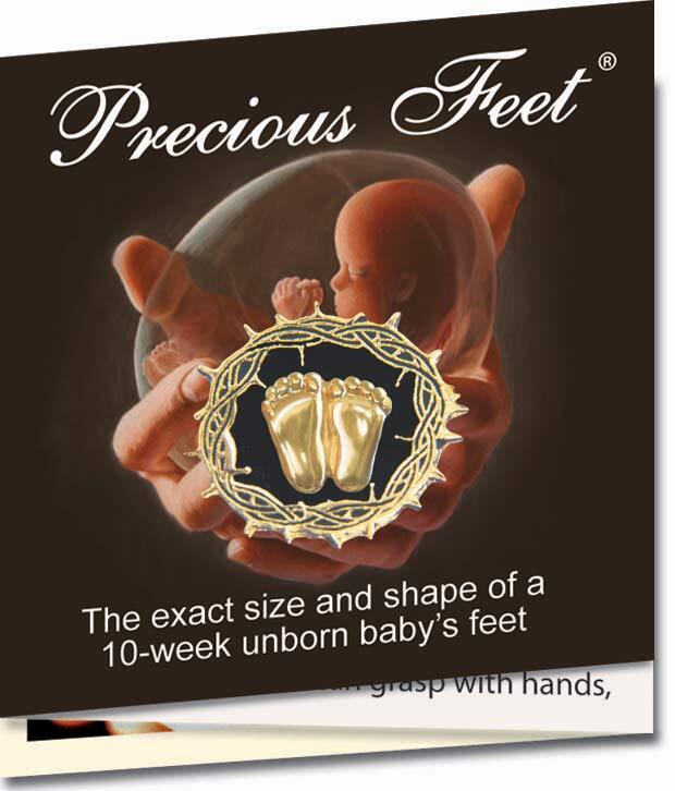 Precious Feet, 14k Gold Plated, Crown/Thorns Magnetic Jewelry, Lapel Pin