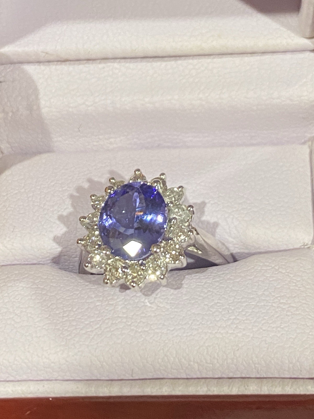 $SALE$ 14k White GOLD Oval Shaped Tanzanite $10,299.99USD Genuine Diamonds RingW
