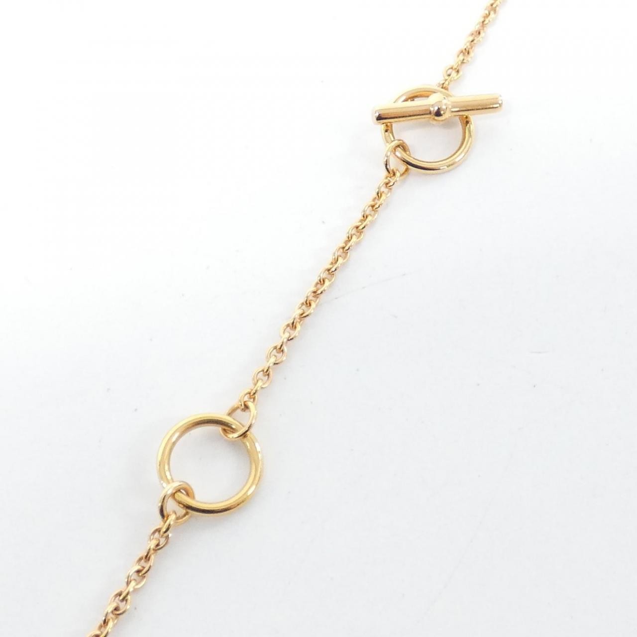 Authentic Hermes Mini Maillon 100053FE Necklace #230-000-543-6254