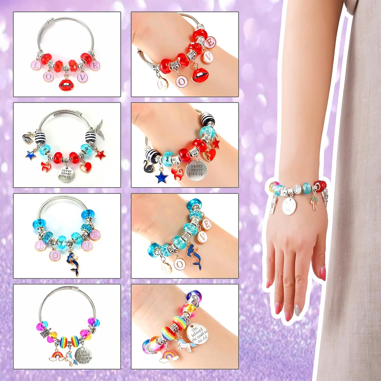 Charm Bracelet/Jewelry Making Kits for Kids Girls,Unicorn Birthday Gifts,Arts…