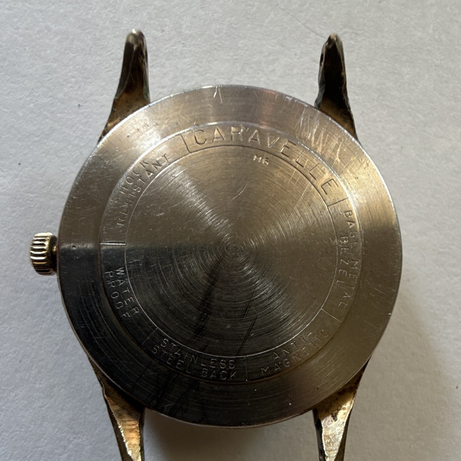Caravelle Waterproof Manual Wind Gold Tone Head Only 1966 RUNS