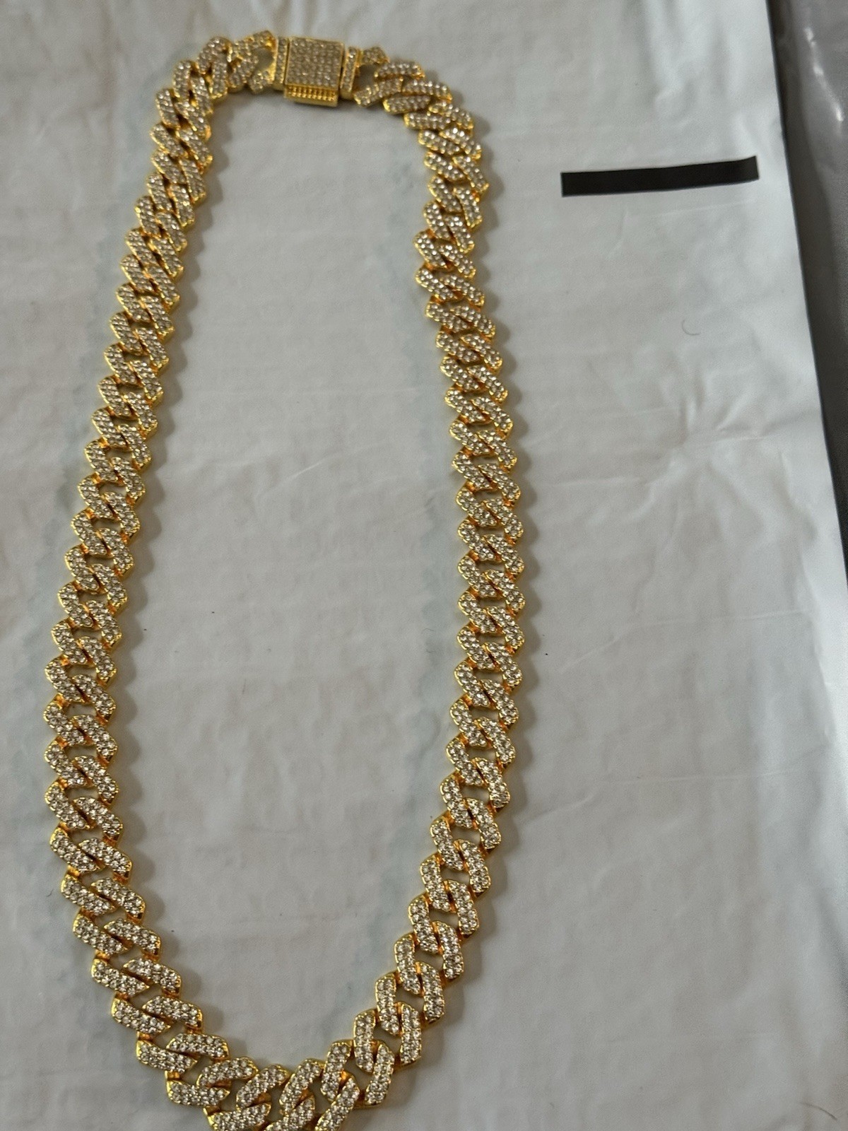 Men’s Gold-Plated Moissanite Necklace Size 18in 10k Yellow