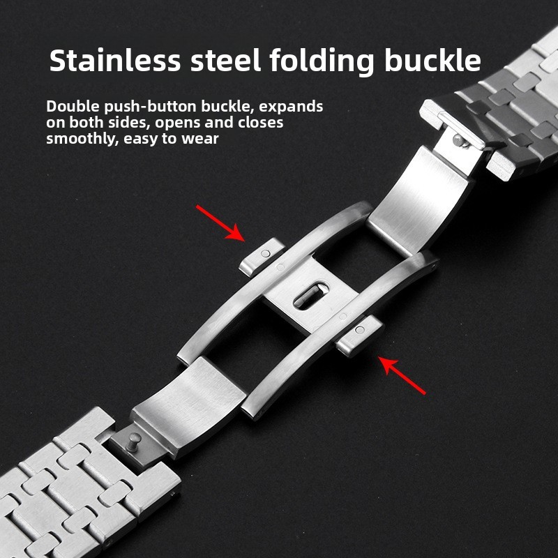 316L Solid Stainless Steel Watch Band Straps Mens Bracelet 26mm with Tools