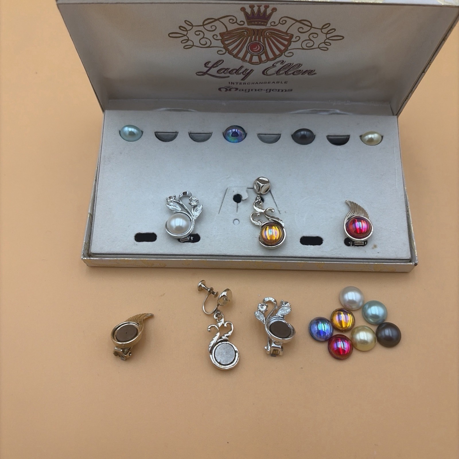 Vintage Lady Ellen Interchangeable Magnetic Clip On Earrings