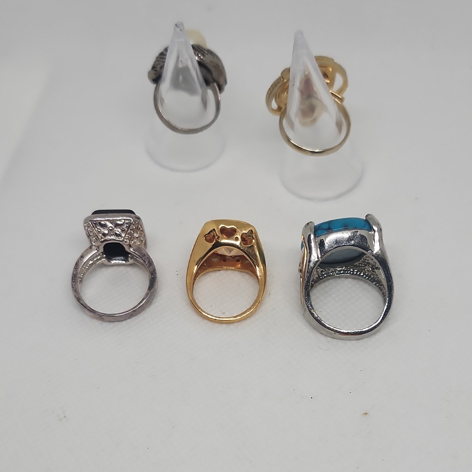 5pc Mixed Lot Fashion Rings Metal Multicolor Unisex Adults