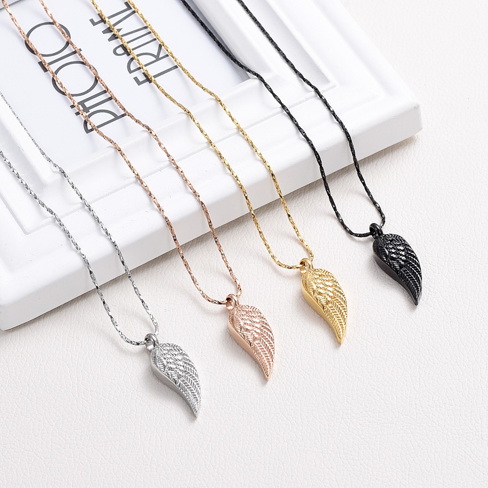Angel Wing Cremation Urn Necklace for Human Pet Ashes Pendant Angel Urn Jewelry