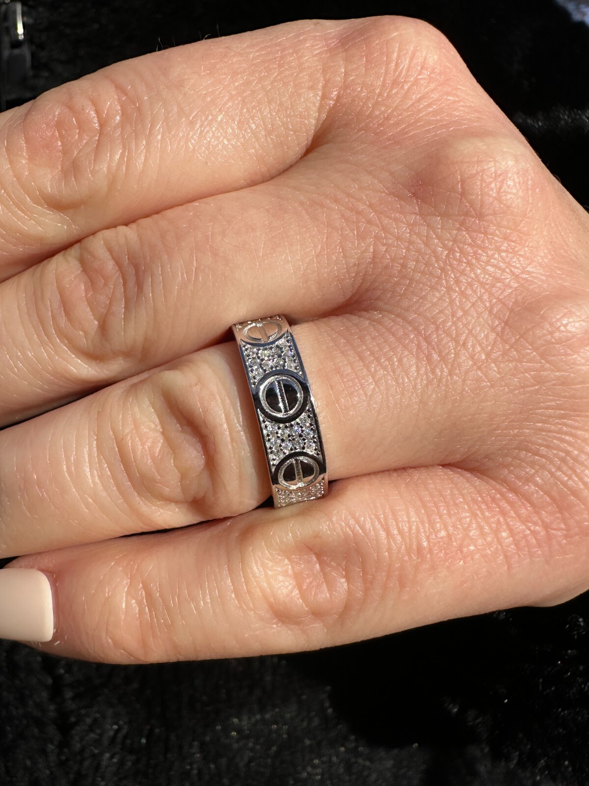Real Iced Moissanite Eternity Band Wedding Screw Ring Pass Tester 925 Silver 5mm
