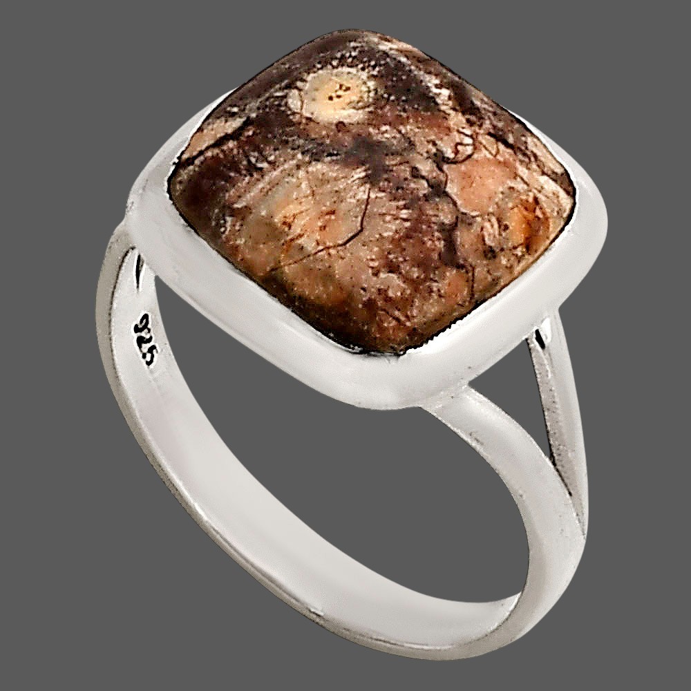 Natural Mexican Bird Eye 925 Sterling Silver Ring s.7 Jewelry R-1005