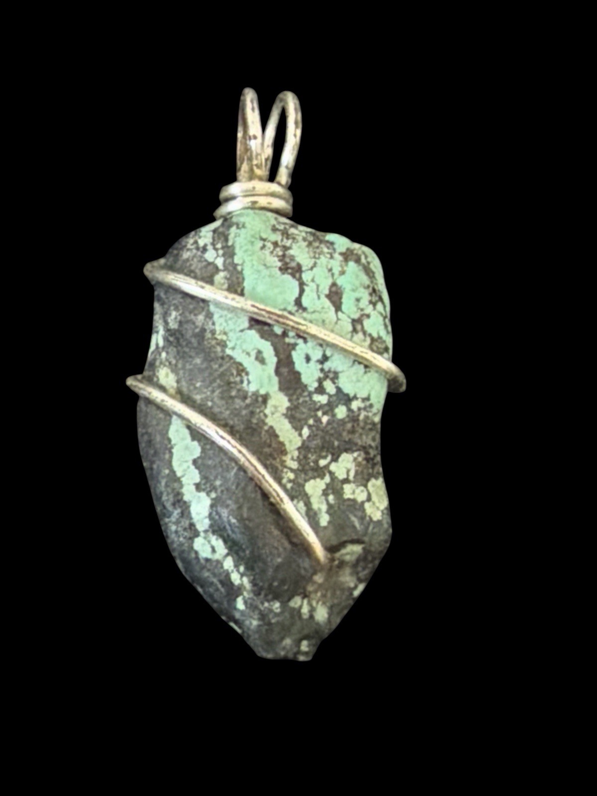 1.5″ Turquoise Wire Wrapped Pendant