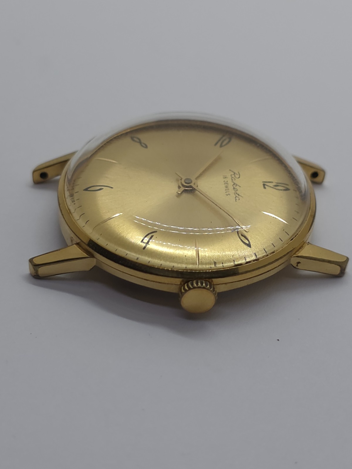 Vintage Raketa USSR Cal. 2601 Working Very Well Gold Plated AU10- Watch Good Loo