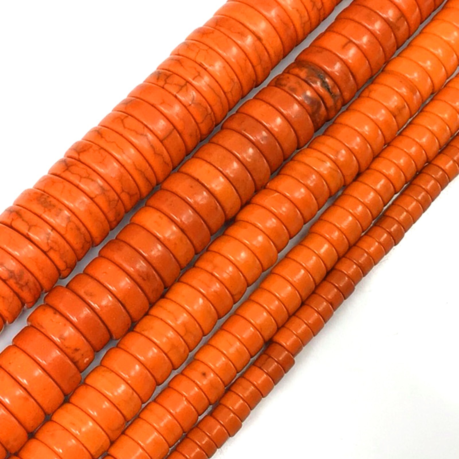 Orange Howlite Turquoise Heishi Bead 15″ 4mm 6mm 8mm 10mm 12mm