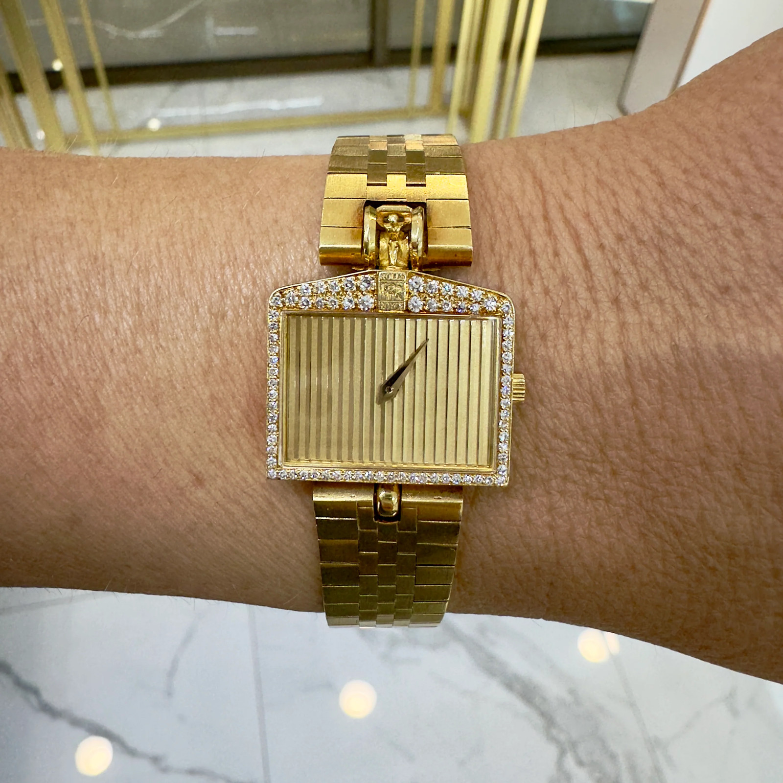 Vintage Corum Rolls Royce Spirit Ecstasy 22MM 47595H12 18K Gold Diamond Watch