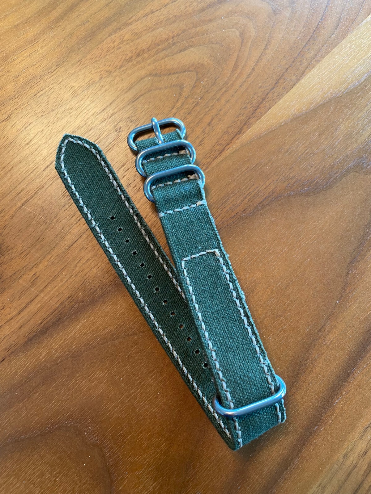 22mm Military Canvas OD Green G-10 Zulu pass through watch strap Panerai Omega