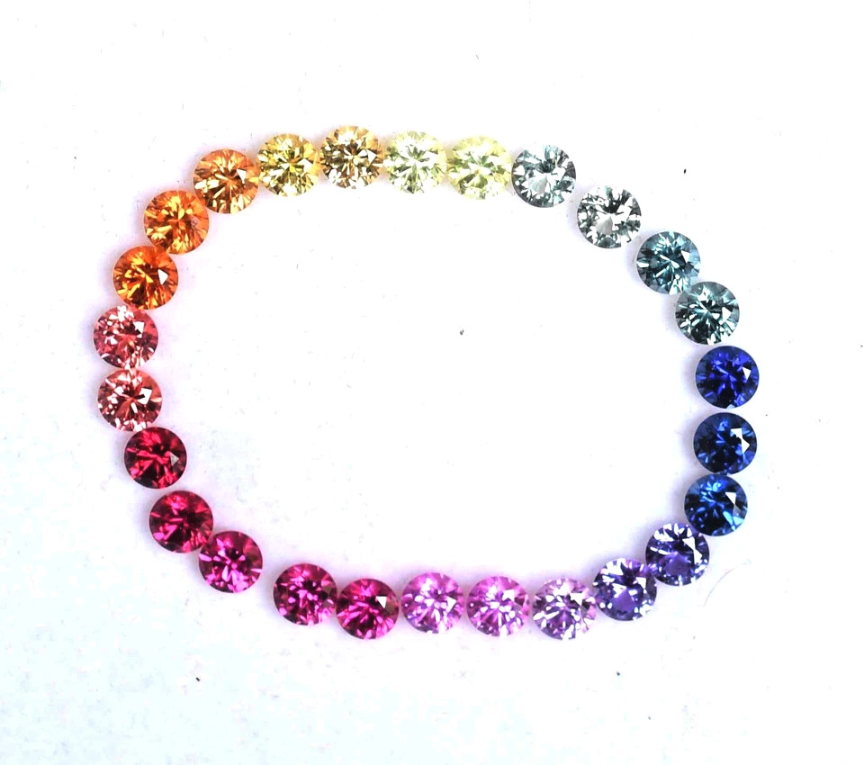 3mm Round Rainbow Sapphire Natural Multi-Color 26 Pcs IGL Loose Gemstones 5DNG