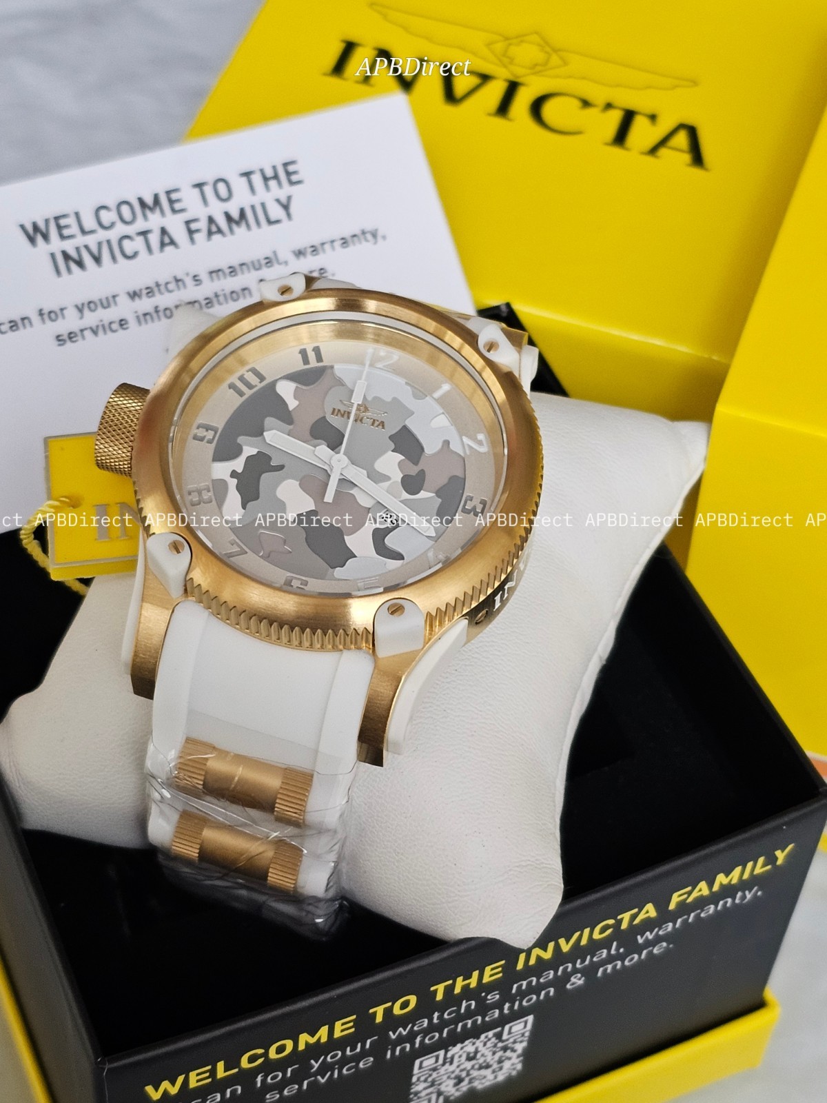 Invicta – ARCTIC WHITE CAMO Edition – Gold – Russian Diver – Quartz – mens watch